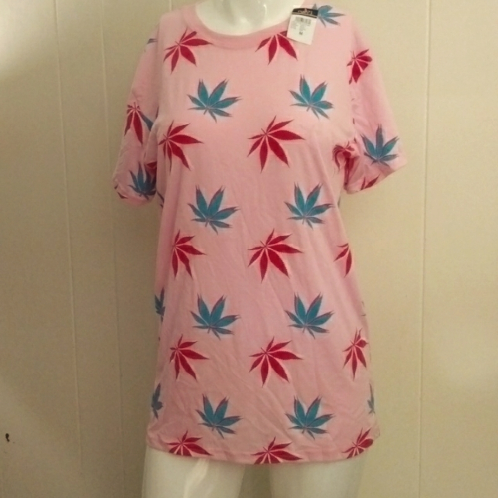 Pot leaf printed tshir